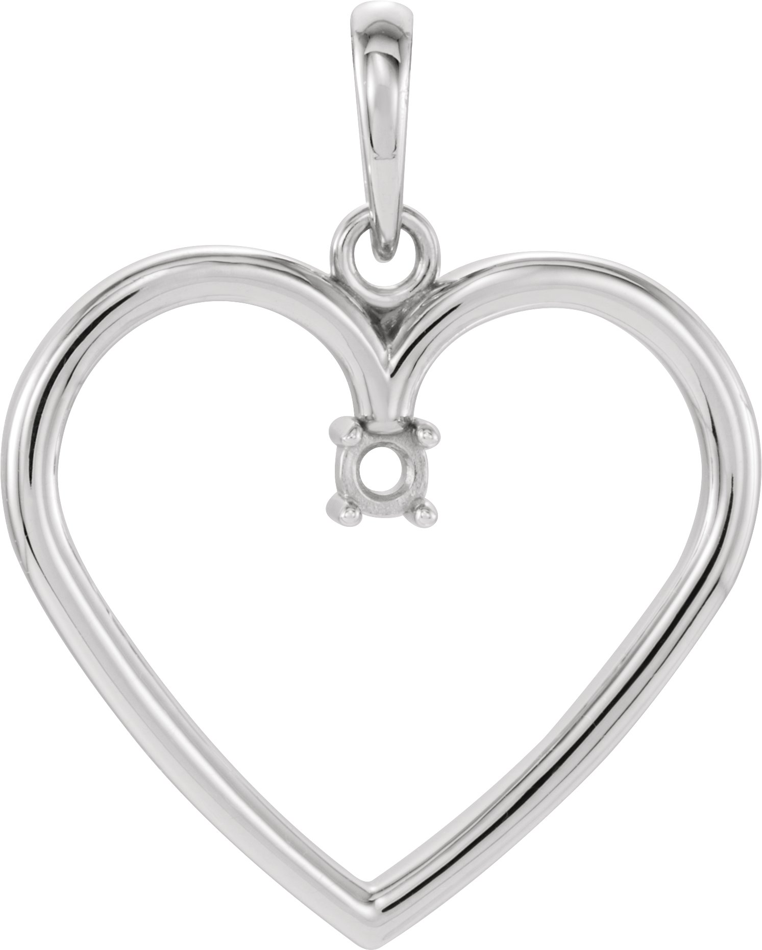 10K White 2 mm Heart Pendant Mounting Ref. 12146656