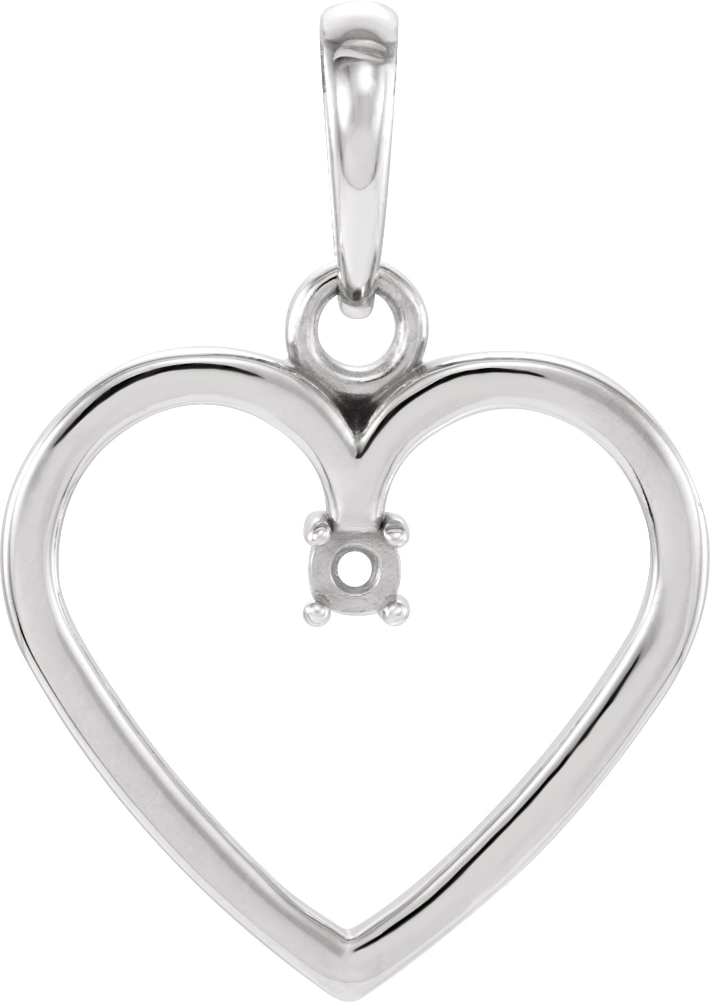 Sterling Silver 2 mm Heart Pendant Mounting