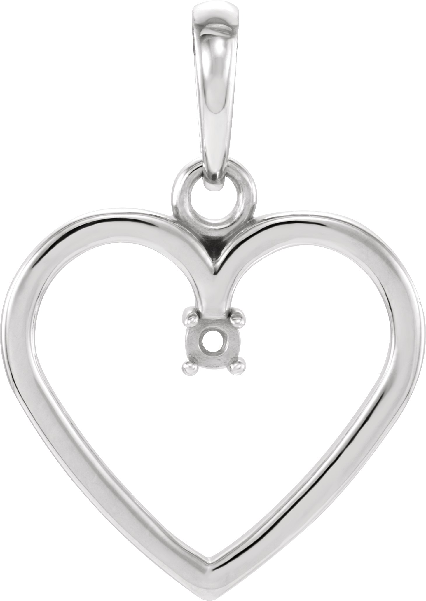 Sterling Silver 1.7 mm Heart Pendant Mounting Ref. 12146664