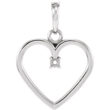 Sterling Silver 2 mm Heart Pendant Mounting Ref. 12146658
