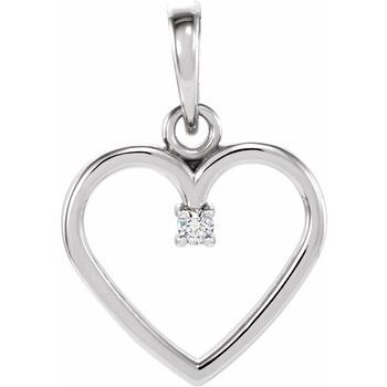 Platinum .02 CTW Diamond Heart Pendant Ref. 10936544