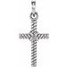 Platinum 13.5x8.6 mm Rope Cross Pendant  