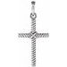 Sterling Silver 17.5x11.3 mm Rope Cross Pendant