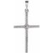 14K White 31.9x16.2 mm Rope Cross Pendant  