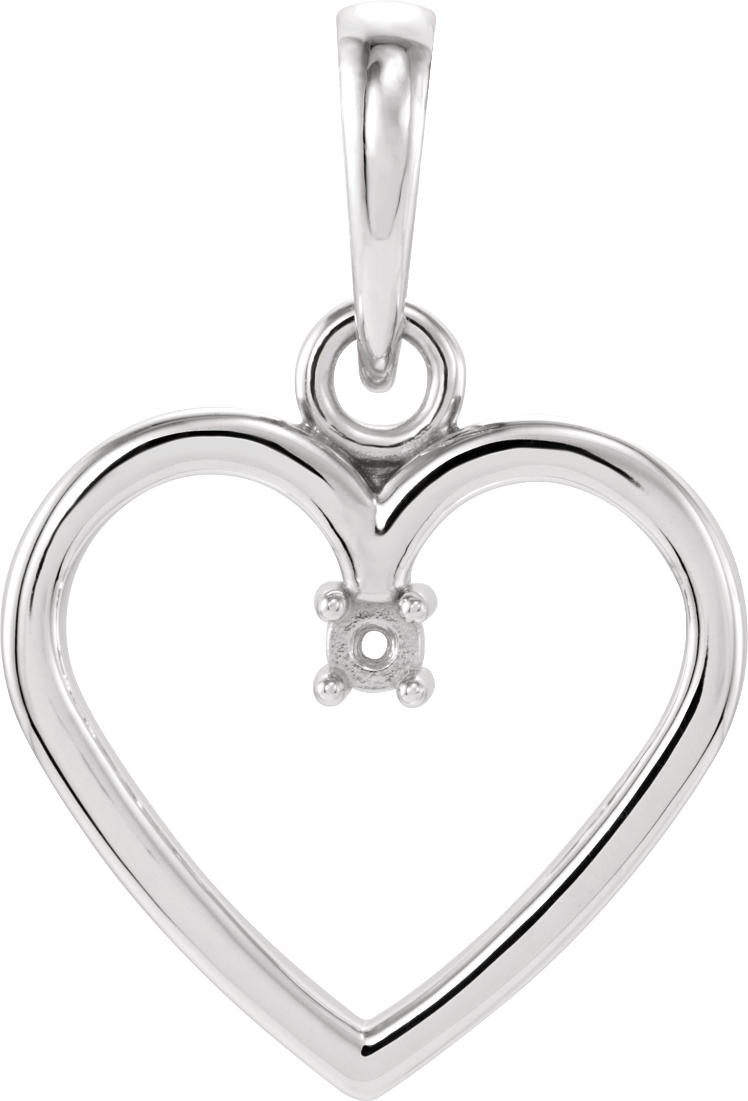 10K White 1.5 mm Heart Pendant Mounting Ref. 12146665