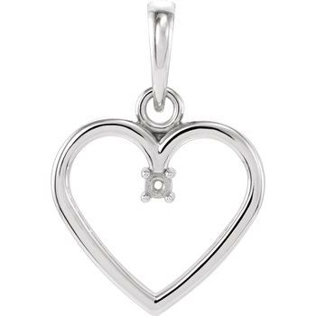 Sterling Silver 1.5 mm Heart Pendant Mounting Ref. 12146667