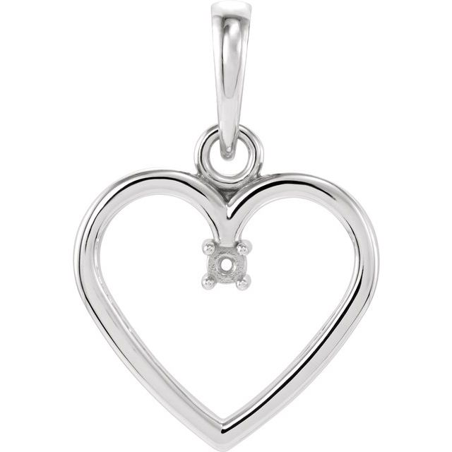 Sterling Silver 1.5 mm Heart Pendant Mounting