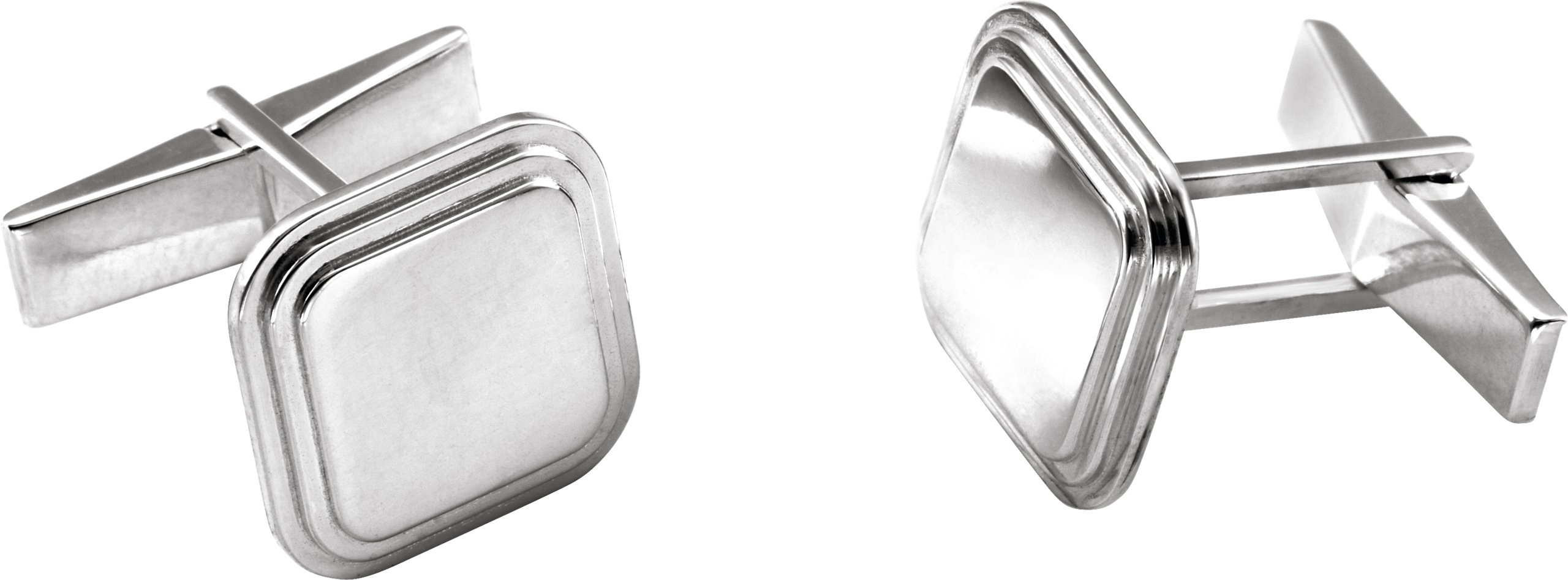 Metal Fashion | Posh Mommy® Engravable Square Cuff Links 