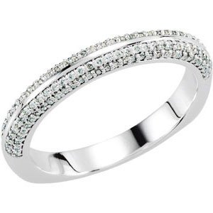 14K White 1/3 CTW Natural Diamond Band