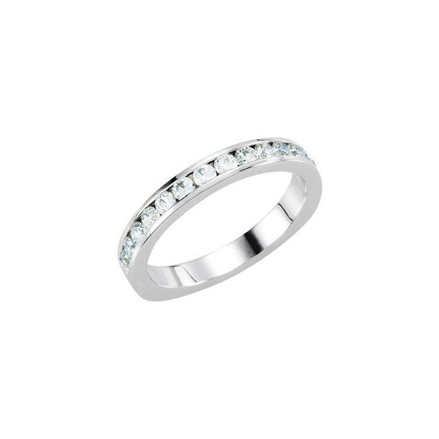 14K White 1/3 CTW Diamond Band for 6.5 mm Round Ring