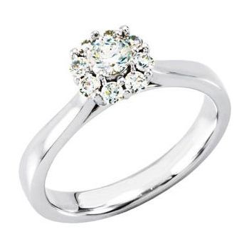 14K White .33 CTW Diamond Halo Style Cluster Engagement Ring Ref 2988799