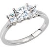 18K Gold 5.5 mm Square 0.5 CTW Natural Diamond Engagement Ring