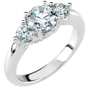 Platinum 3 Stone Semi Set Diamond Engagement Ring .5 CTW Ref 267594