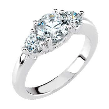 Platinum 3 Stone Diamond Engagement Ring .5 CTW Ref 697629