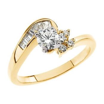 14K Yellow .625 CTW Diamond Engagement Ring Ref 261227