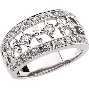 14K White 1/2 CTW Natural Diamond Ring