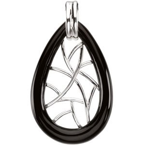 Sterling Silver Freeform Onyx Pendant Ref. 2496438