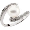 Freshwater Cultured Pearl and Diamond Bypass Ring 8mm .17 CTW Ref 856763