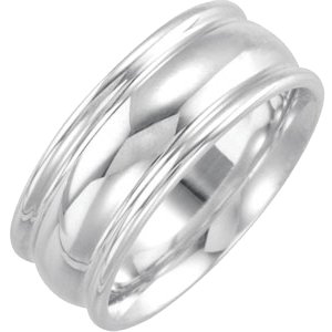 Sterling Silver 8 mm Grooved Band Size 4 Ref 3210385