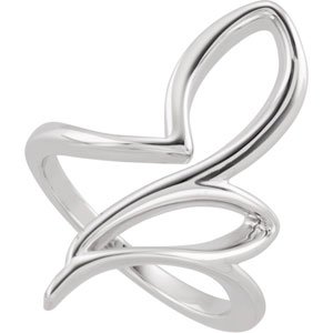 14K White Freeform Ring