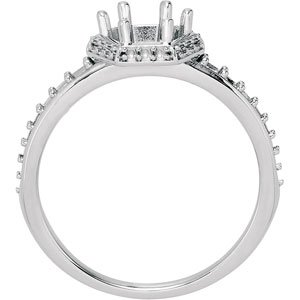 Sterling Silver 6.5 mm Round Halo-Style Engagement Ring  Mounting