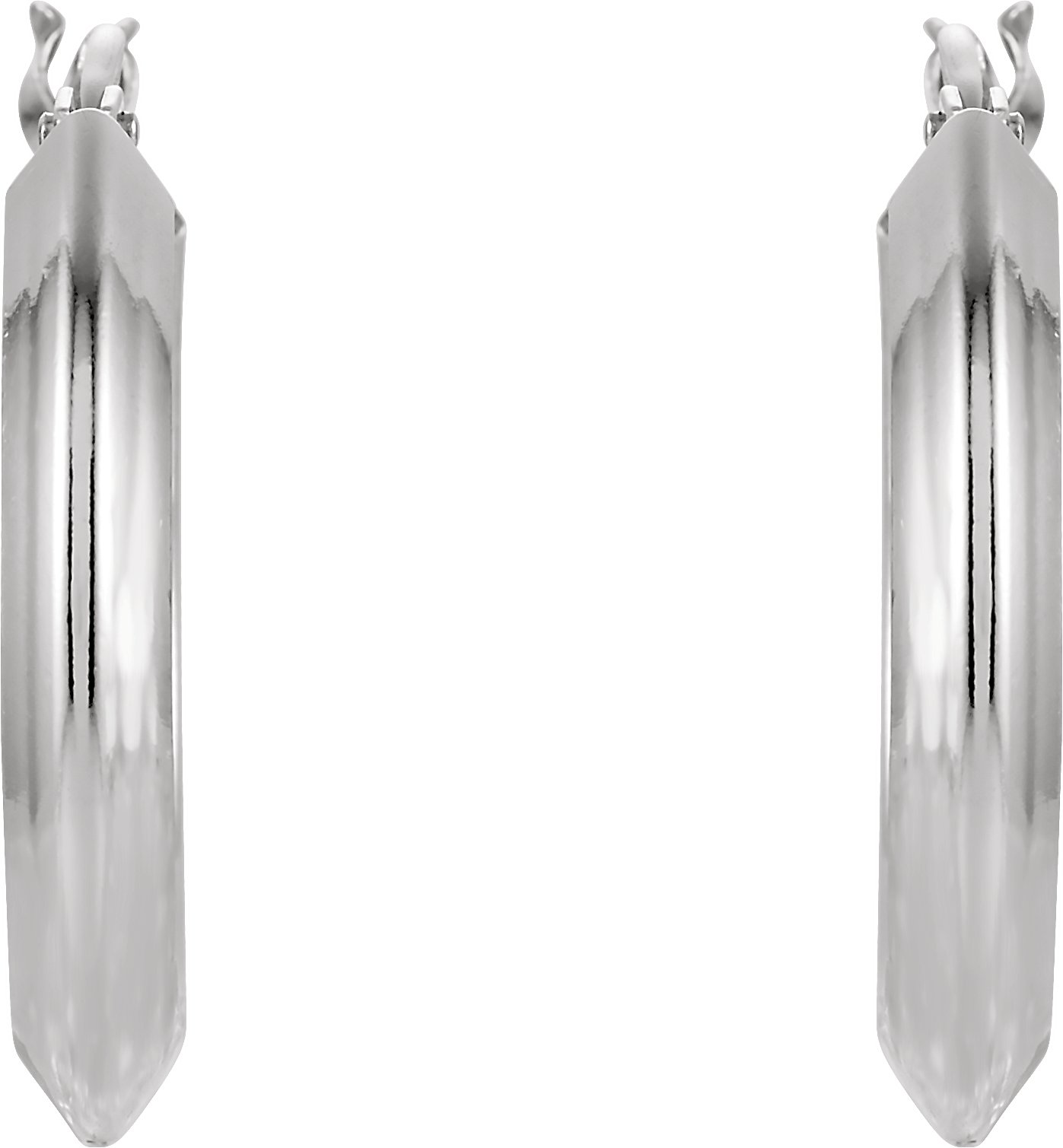 Sterling Silver Knife-Edge Tube 24 mm Hoop Earrings