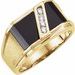14K Yellow Natural Black Onyx & 1/8 CTW Natural Diamond Bezel-Set Ring