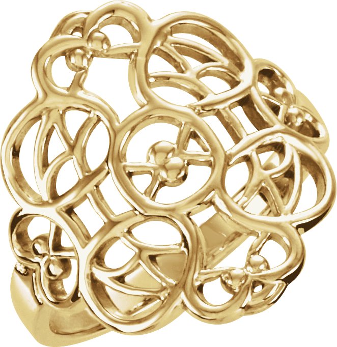 14K Yellow Filigree Ring