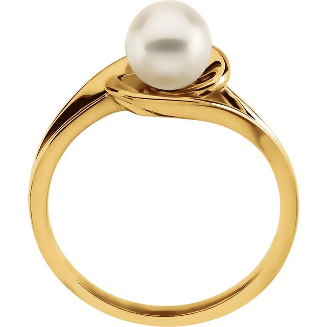 14K Yellow Akoya Cultured Pearl Ring