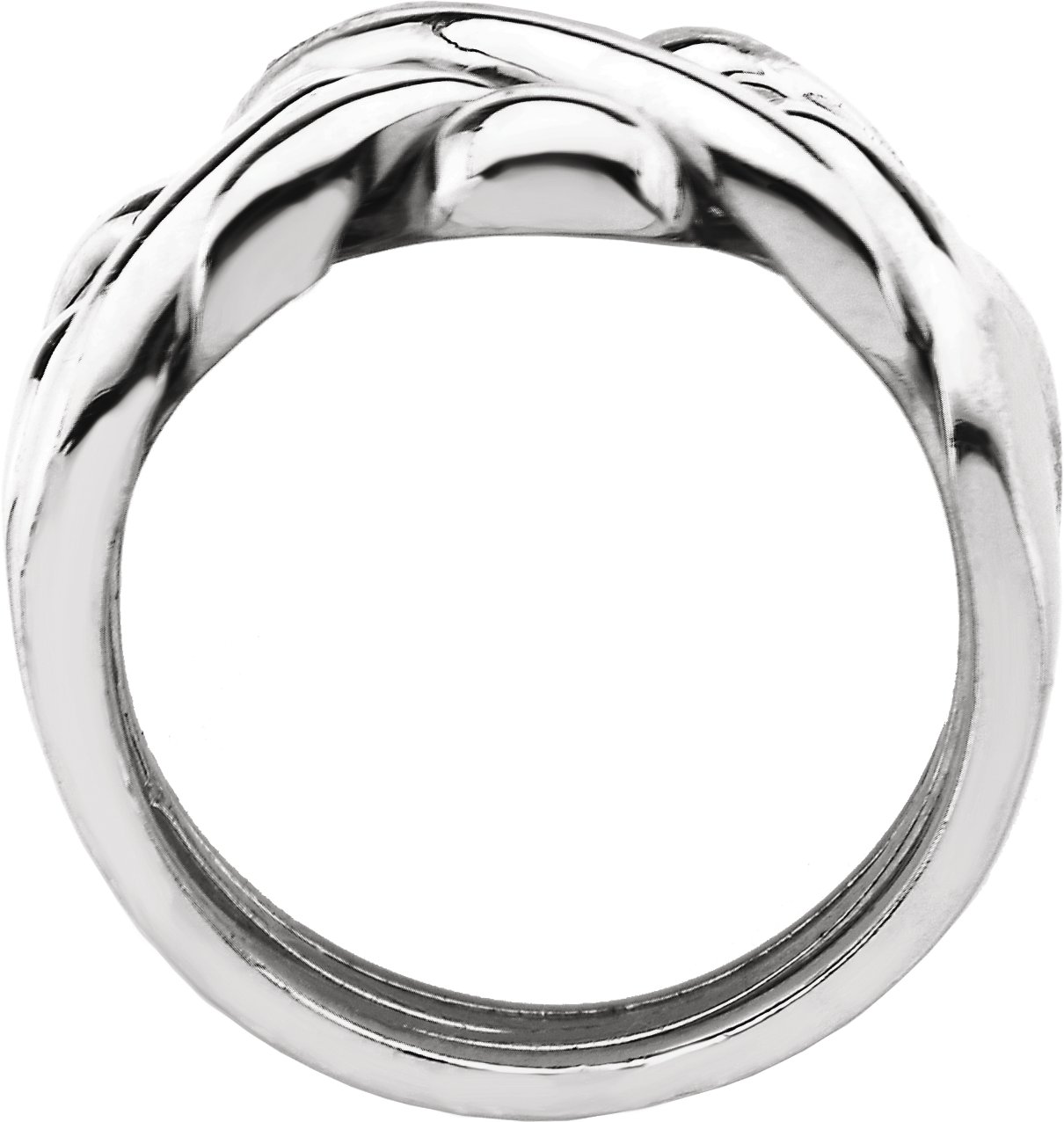Sterling Silver 12.5 mm Puzzle Ring Size 7