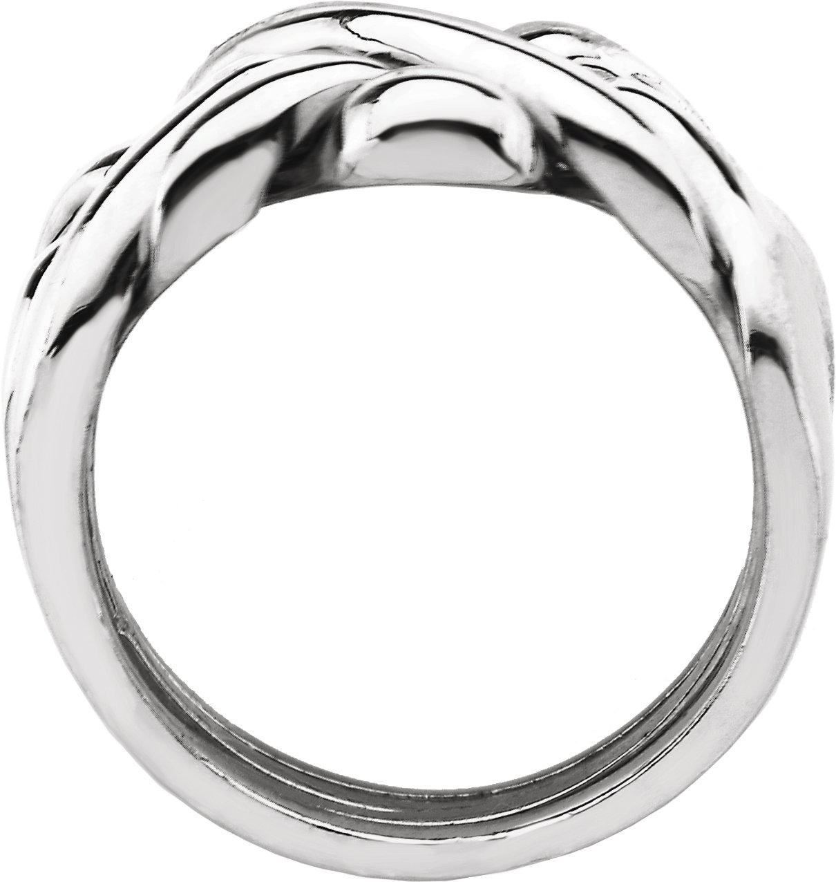 Sterling Silver 12.5 mm Puzzle Ring Size 10