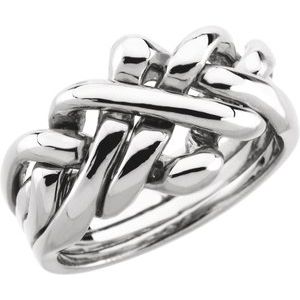 Sterling Silver 12.5 mm Puzzle Ring Size 10