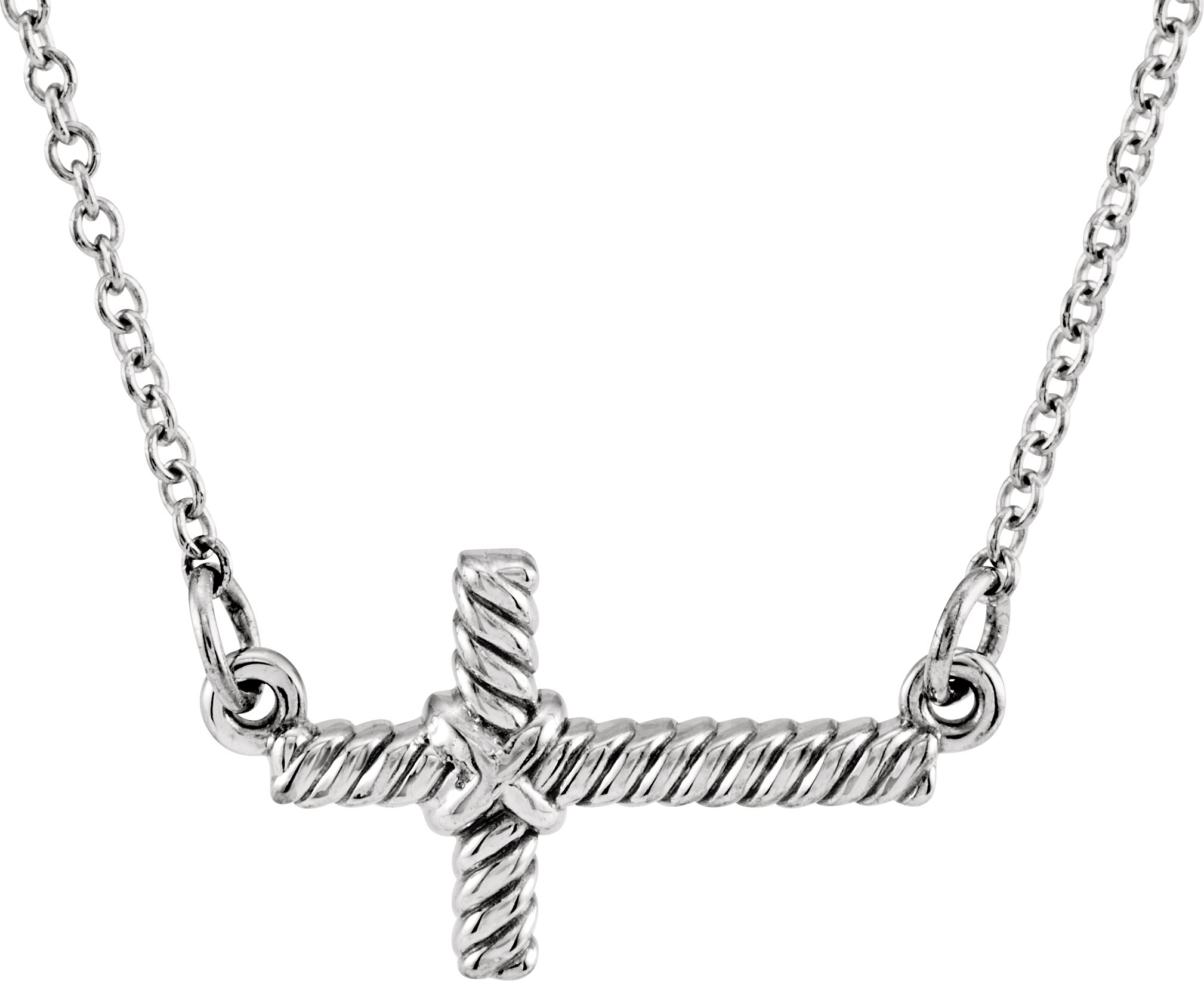 Rope Sideways Cross Necklace or Center