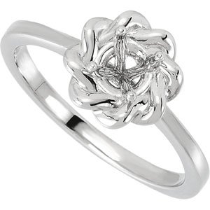 Solitaire Floral Engagement Ring or Band