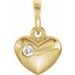 14K Yellow .03 CT Natural Diamond Heart Pendant