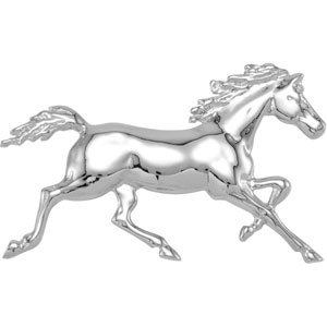 Sterling Silver Standardbred Trotter with Full Mane & Tail Pendant