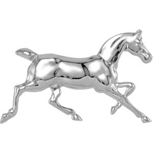 Sterling Silver 24.5x4.2 mm Horse Pendant