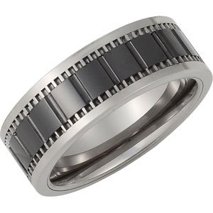 Tungsten 8.3 mm Grooved & Ridged Band Size 11