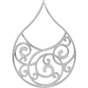 Sterling Silver .167 CTW Diamond Scroll Pendant Ref. 3217791