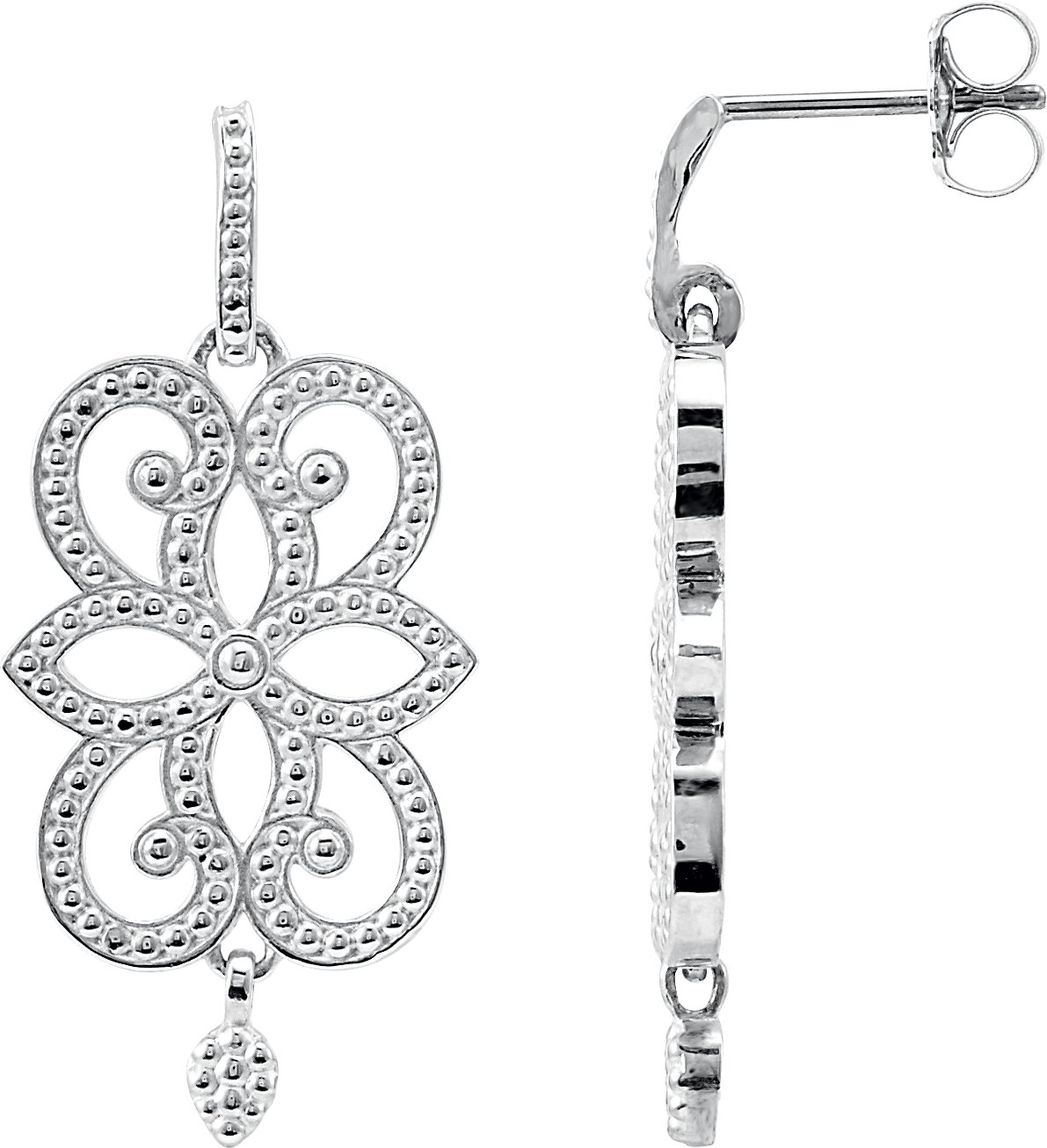 Granulated Scroll Earrings
