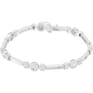 14K White 1 CTW Lab-Grown Diamond Line 7" Bracelet