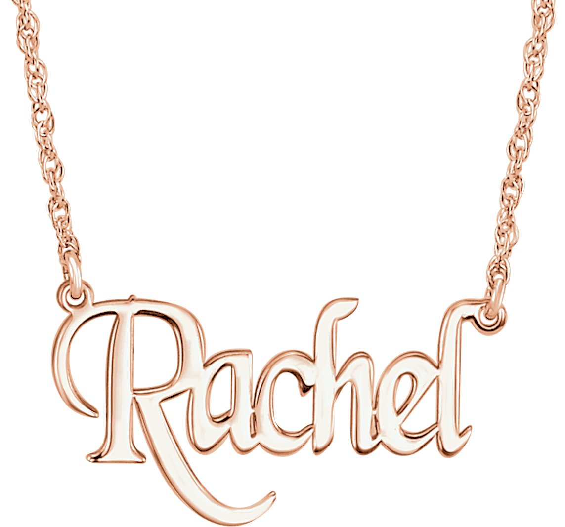Block Nameplate Necklace