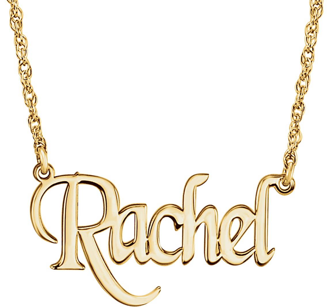 Block Nameplate Necklace