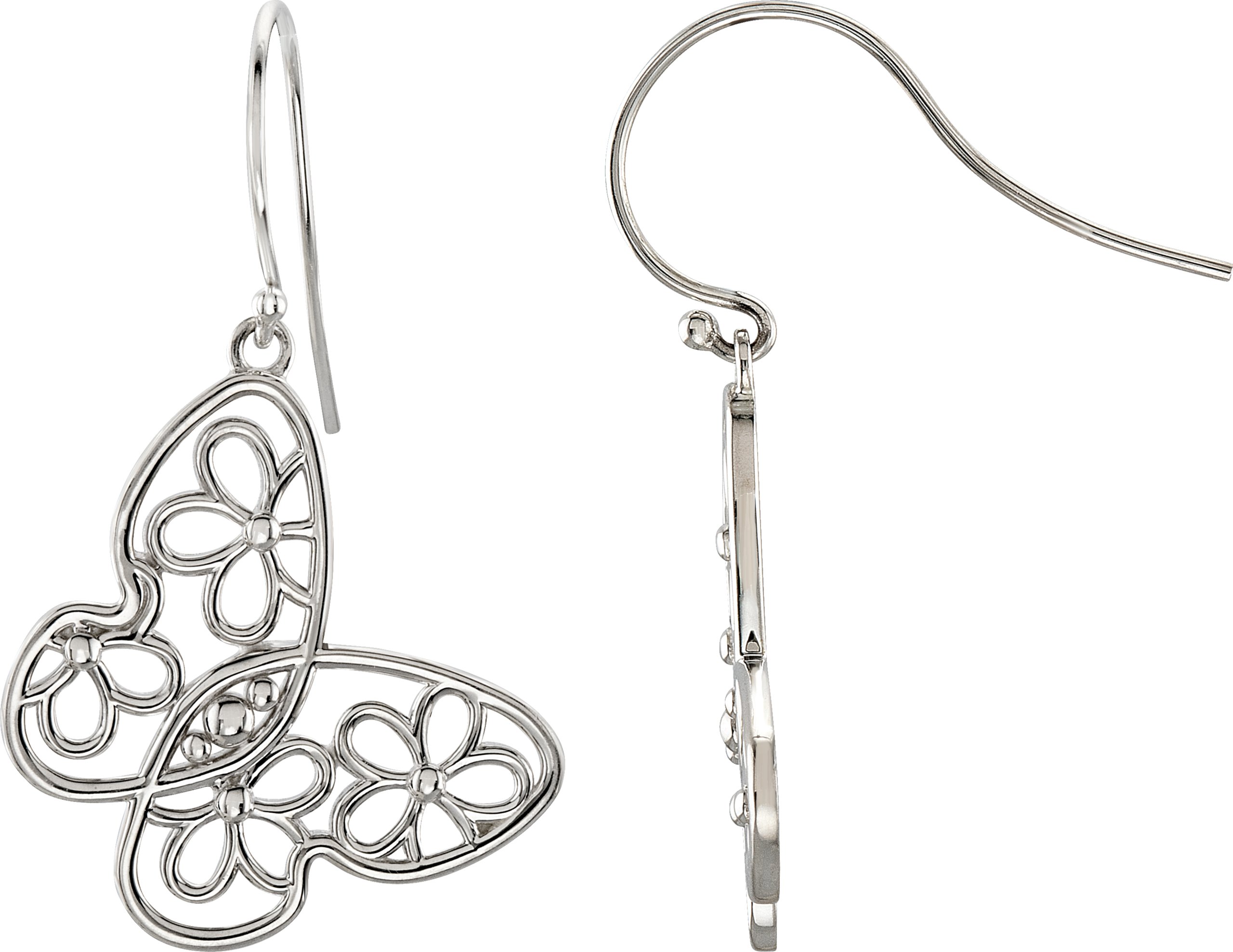 Sterling Silver Floral-Inspired Left Earring