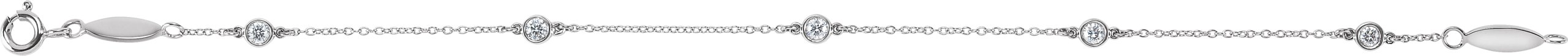 14K White 1/3 CTW Lab-Grown Diamond Bezel-Set Station 7 Bracelet