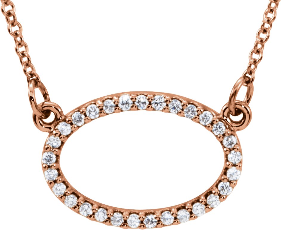 Pink gold and diamonds necklace, 8 mm.