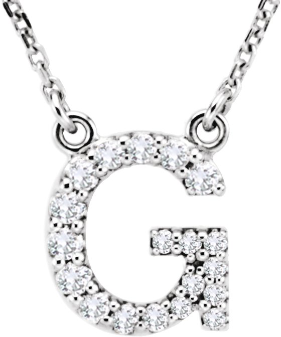 14K White 1/6 CTW Natural Diamond Initial G 16