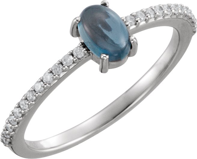 Gemstone Cabochon & Diamond Ring or Mounting