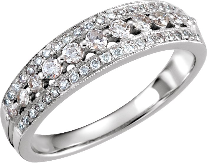 14K White 1/2 CTW Natural Diamond Anniversary Band