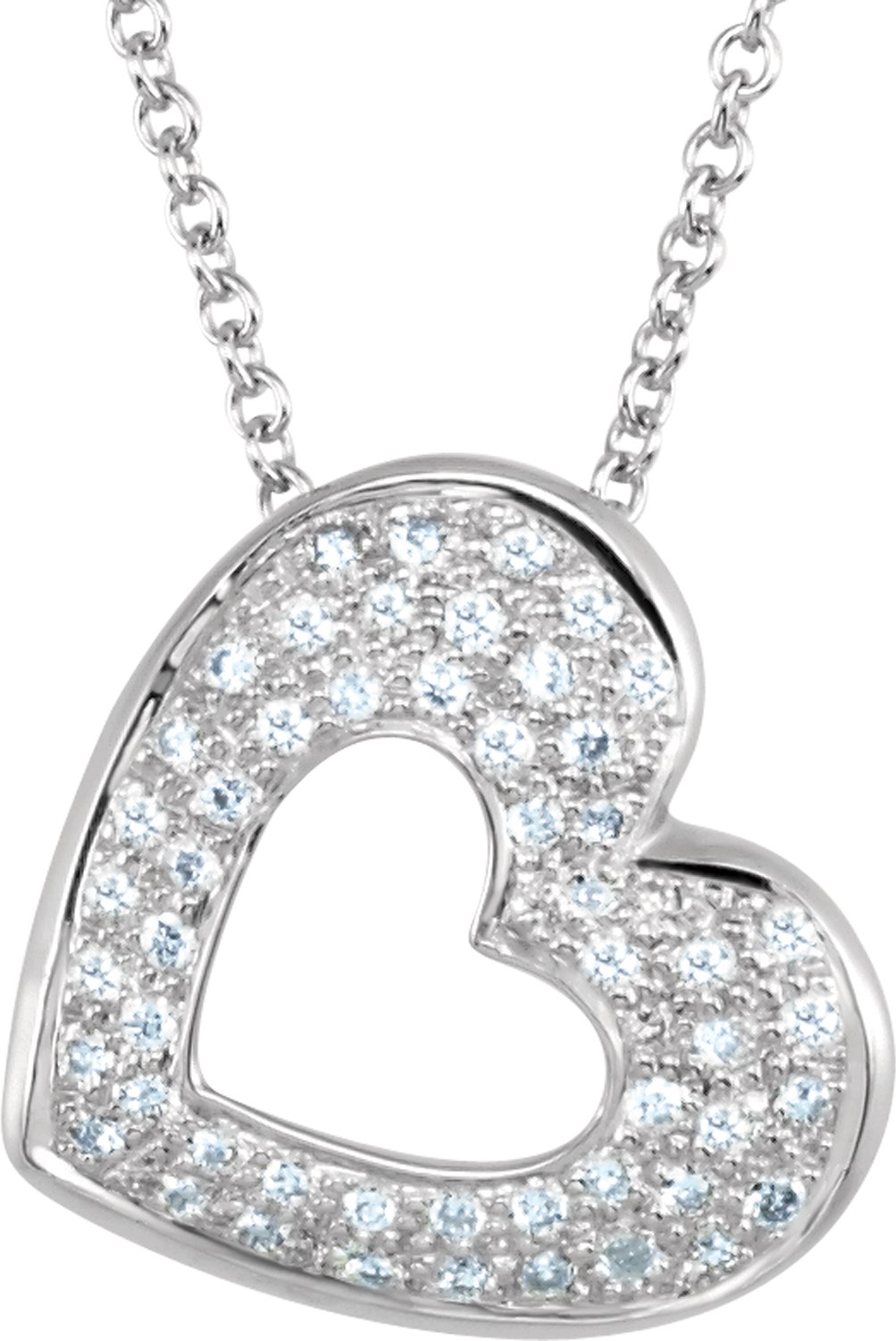14K White 1/4 CTW Natural Diamond Heart 18" Necklace